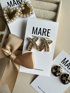 “Don’t Cross Me” Gold Studs