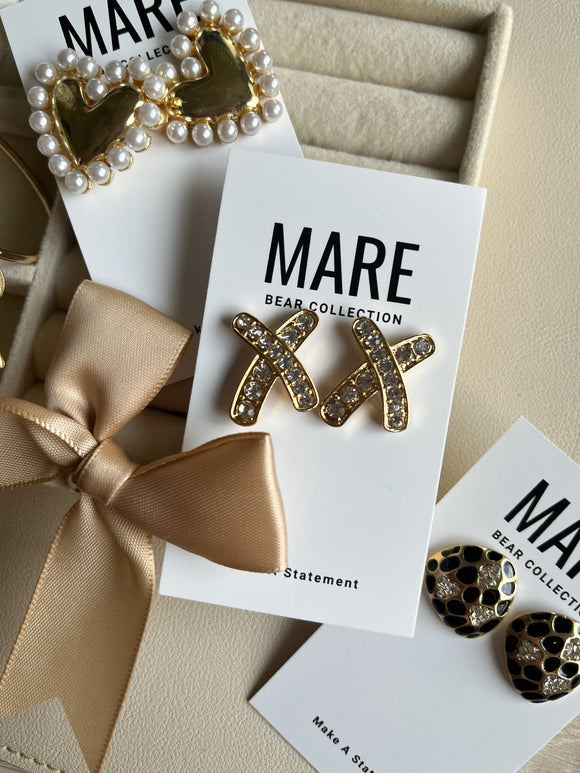 “Don’t Cross Me” Gold Studs