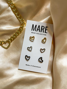 “Sweet Hearts” Gold Studs