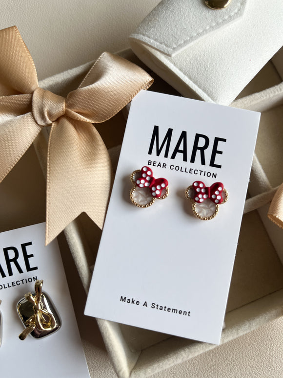 “Minnie Mouse” Gold Studs