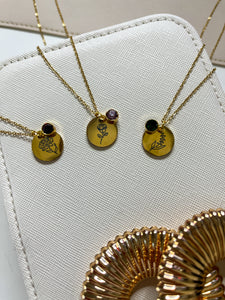 “Birth Flower” Gold Necklace