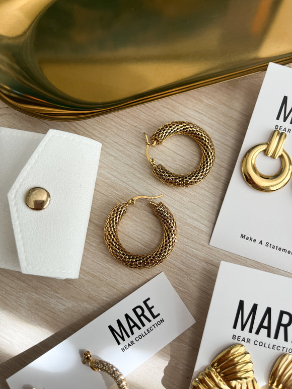 “Happy Hour” Gold Hoops