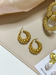 “Chill Day” Gold Hoops