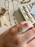 "Charmed Nibble" Gold Hand Ring
