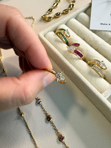 "Charmed Nibble" Gold Hand Ring