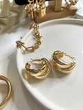 “Double-Up” Gold Hoops