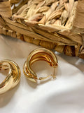 “Double-Up” Gold Hoops